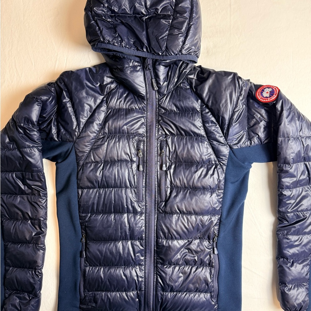 💥 Authentic Men’s Canada Goose HyBridge Lite Hoody Jacket Size Medium Navy